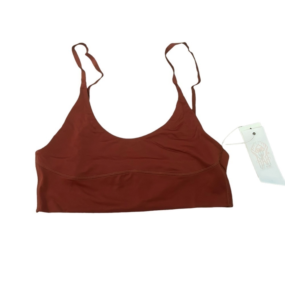 We are HAH | Free People Scoop Neck Cami BrHAH Bralette Bronze Size Large NWT - Picture 3 of 12